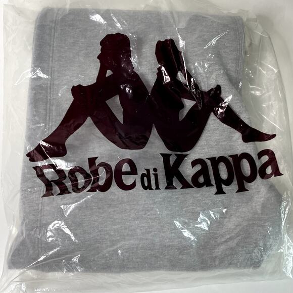 Robe di Kappa French Terry Fleece Sweatpants Omini Logo Light Grey Men's Medium - Picture 13 of 13